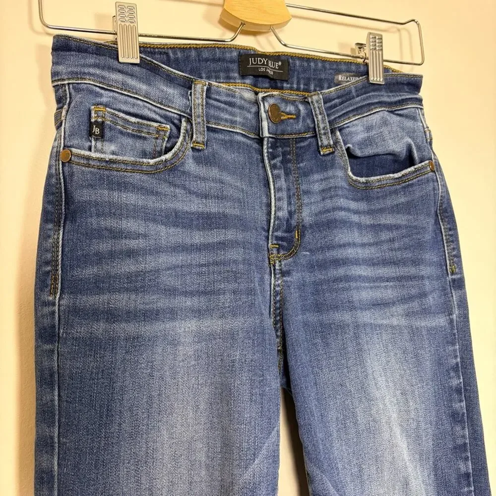 Judy Blue Relaxed Fit Jeans Women 5/27 Medium Wash Stretch Style JB82102DK